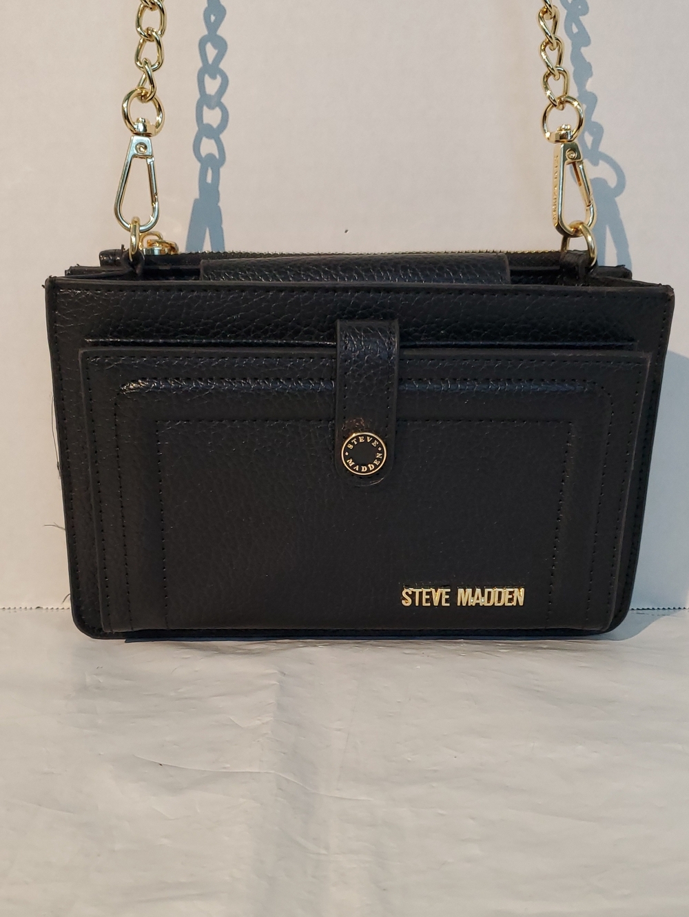 Steve Madden Black Crossbody Bag with Gold Chain